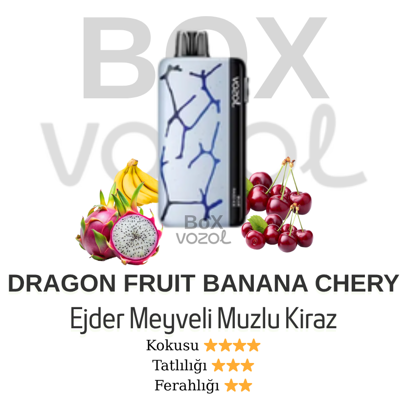 Vozol 45000 Puff - Dragon Fruit Banana Cherry - Neon